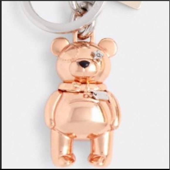 NEW COACH 3d bear bag charm rose gold - Picture 3 of 10
